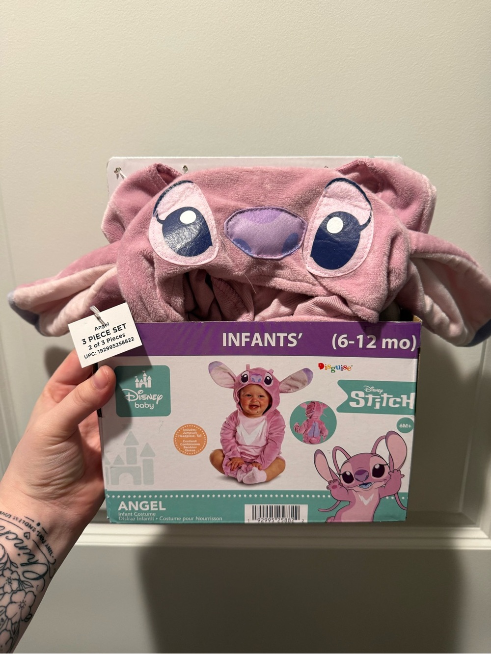 Disney Pink Stitch Angel Infant Costume Plush Hooded Outfit